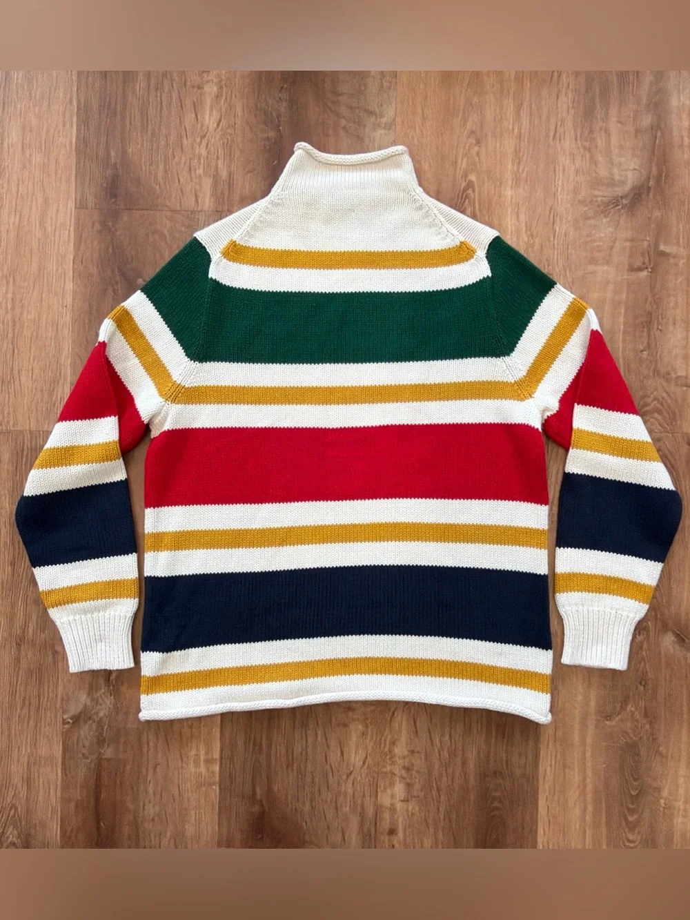 J. Crew Striped Turtleneck Sweater in Green, Red, Navy, Mustard, Cream
